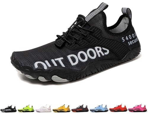 SYT-MD Chaussures de randonnée Pieds Nus légères et antidérapantes for Femmes et Hommes, Souples et Confortables.(Black,38 EU)