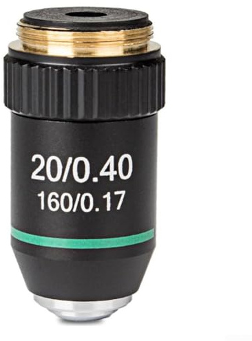195 Achromatische Objektivlinse für biologische Mikroskope, RMS-Gewinde 20, 2 mm, Vergrößerungsbereich 4 x 100 x (20 x)