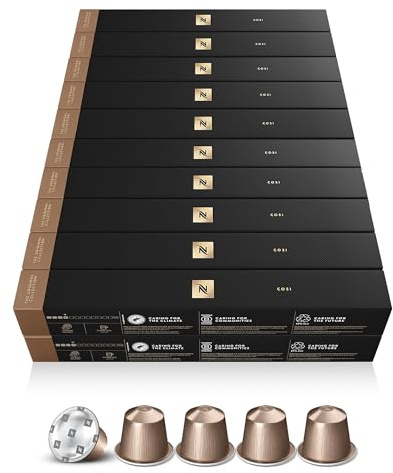 Nespresso Original - Assortiment Cosi Espresso - 200 Capsules Café | Compatible avec toute machine espresso Nespresso Original - Café Arabica torréfaction légère pour vos recettes lactées