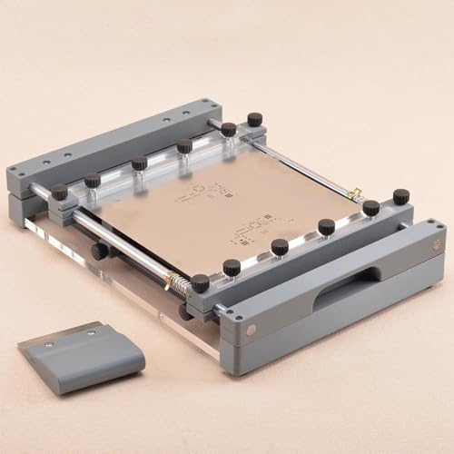 MYFTNP Lötpasten-drucktisch Aus Stahlgewebe, Manueller Leiterplatten-schablonendrucker Mit Rakel, Präziser Positionierung, 150x150mm/250x250mm, Für Serienproduktion Und DIY-projekte 250 * 250mm
