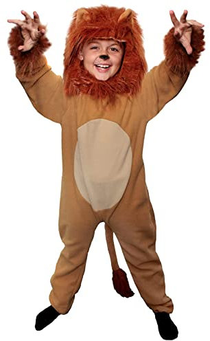 Child Lion Costume - Lion Jumpsuit and Mane Headpiece - Animal Fancy Dress Costume for Book Day