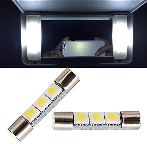 NSLUMO White LED 28mm-31mm 5630 3SMD White Led Sun Visor Car Vanity Light Lamp Fuse Festoon Bulb 269 T6.3 Bulbs