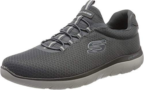 Skechers Homme Summits Fashion-Sneakers, Charcoal Mesh Trim, 45.5 EU