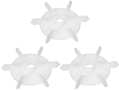 sourcing map Motor Fan Blade 140mmx20mm D Shape Bore White Engineering Plastic with 6 Vanes 3pcs