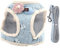 Hundegeschirr und Leine Set Atmungsaktive Baumwollmischung Haustier Hund Brustgeschirr Hundegeschirr Weste und Hundeleine Katze Hund Brustgurt Geschirr für Walking Laufen Training(Blau S)