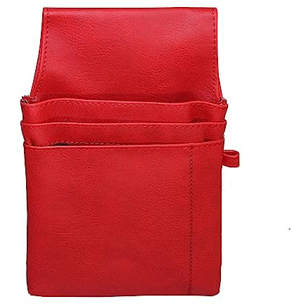Marco Amrini Kellnerbörsen Tasche Geldbörsenholster Holster für Kellner Kellnertasche Kunstleder Bedienungstasche für Damen und Herren (rot)