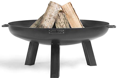 Cook King Polo Feuerschale 80 cm - BBQ Feuerschalen für den Garten - Feuerstelle Outdoor & Feuertonne - Terrasenofen aus Legierter Stahl - Feuerkorb für den Garten - Holzofen Mit Füße - 80x88x30cm