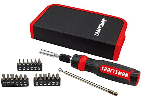 CRAFTSMAN Destornillador de trinquete, juego de 26 piezas (CMHT68001), color negro