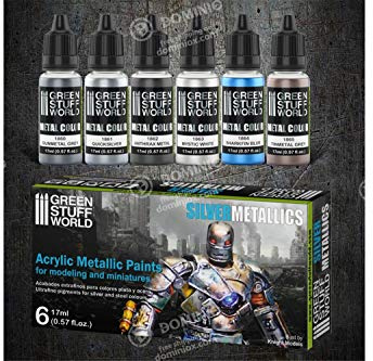 Green Stuff World Metallic Paint Set - Silver