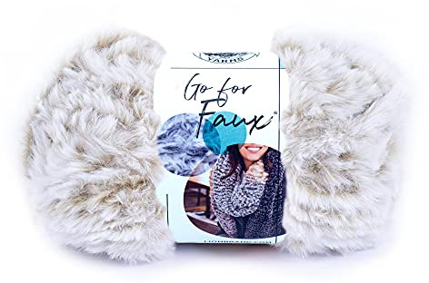 Lion Brand Yarn (1 Skein) Go for Faux Bulky Yarn, Blonde Elk