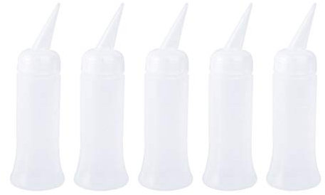 minkissy 5pcs Small Squeeze Bottle Hair Dyeing Bottle Shampoo Mixing Practical Plastic Applicator