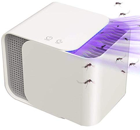 BAKAJI Zanzariera Elettrica con Ventola Aspirante Luce UV LED e Attrattivo Zanzare Eletroinsetticida Casa Design Moderno Anti Zanzare Mosche Insetti Potenza 12W Dimensione 15 x 20 cm