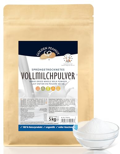 GOLDEN PEANUT Vollmilchpulver sprühgetrocknet 5 kg Pulver Milch Backen Eiscreme Krisenvorrat