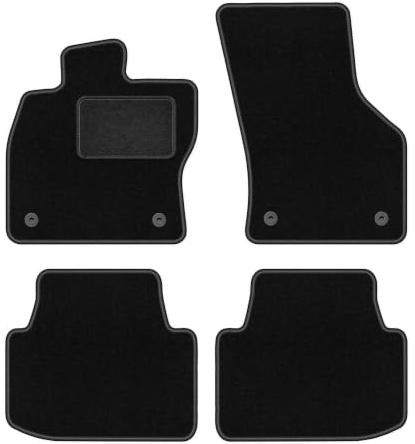 Velours-Fußmatten passend für Volkswagen Passat B8 2015-, Schwarz, LUX | passend für Limousine/Kombi/Variant/Alltrack; Velours-Teppich (Polypropylen), ca. 6,5 mm