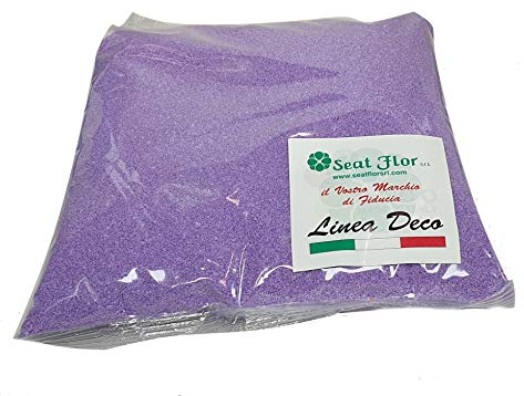 Farbiger Sand, Colored Sand, Beutel Sand, Sand zur Dekoration von Vasen 0,5 mm Beutel mit 1 kg (25 Farben verfügbar) (Lila)