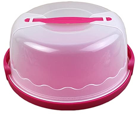 Cubierta De Plato De Pastel Pastel de pastel redondo Portada de mano Pastelería de plástico Pastel de almacenamiento Postre Contenedor de postre Caso Cumpleaños Fiesta de bodas Suministros