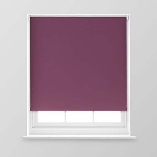 A.Unique Home Premium Trimmable Thermal Blackout Roller Window Blind in a Variety of Colours and Sizes Ideal for any Room - 4FT - Aubergine - 120cm (W) x 170cm (L) | 47.2 (W) x 66.9 (L)