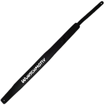 DER BANDMARKT Hochwertiger Gepolsterter Leder-Gitarrengurt mit Motiv-Gravur | Gitarrengurt aus gepolstertem Leder für E-Gitarre, Westerngitarre, Akustik Gitarre oder Bass (Schwarz)