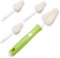komsoup Flaschenbürste Baby - Nippelbürste, Säuglingsnippel Reinigungsbürsten Set, Babyflasche Reinigungsbürste, Mit 4 Um 360° Drehbaren Ersatz-Schwammköpfen