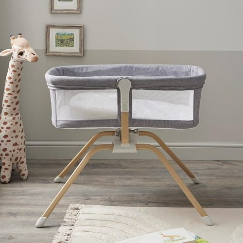 Babymore Air Motion Gliding Crib with Airflow Mattress (0-6 Months) – Slate