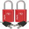 Diyife TSA Cadenas à Bagages avec Clé [2 Pack], 4 Clés, Serrure de Voyage, Cadenas de Sécurité à Combinaison, pour Valise, Sacoche de Bagage, Rouge