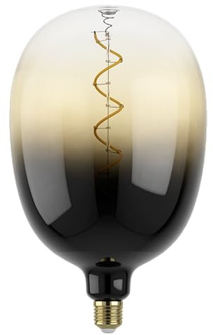 EGLO XXL E27 Lampe dimmbar, Spiral LED Retro Glühbirne Big Size, extra-großes Vintage Deko Leuchtmittel in Sand und Schwarz, 4 Watt, 100 Lumen, warmweiß, 1700 K, L 29,5 cm