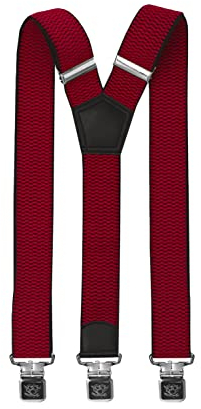 Fabio Farini 4 cm breiter Hosenträger Y Form für Herren - Rot