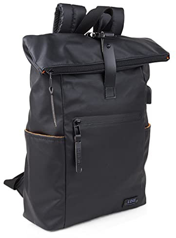 Lois - Mochila Unisex Grande para Escuela, Instituto y Universidad - Ligera, Resistente, Multiusos, Ideal para Chicos y Chicas, Viaje y Deporte, Negro