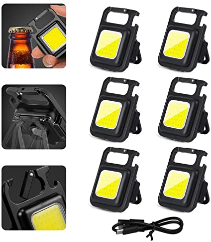 Mini lampe de travail LED Lampe d'inspection multifonctionnelle: Nizirioo Lampe de travail 6 pièces Lumière d'urgence portable rechargeable par USB Lampe pour réparation de voiture Camping