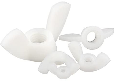 BOUACOUA Kunststoff Flügelmuttern Weiß Nylon Flügelmutter Plastik Muttern M10 (6 Stück)
