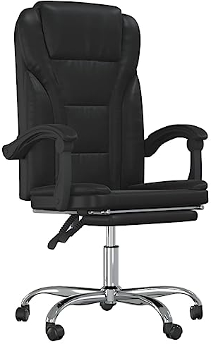 Bussandri Exclusive - Bürostuhl mit Liegefunktion Schwarz Kunstleder