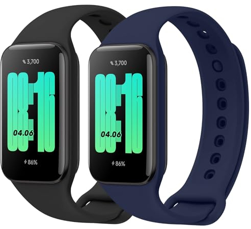 Vancle 2 Stück Armband für Xiaomi Redmi Band 2 / Xiaomi Mi Smart Band 8 Active, Silikon Armbänder Wasserdichtes Sport Ersatzarmband für Mi Smart Band 8 Active/Redmi Smart Band 2 Uhrenarmband