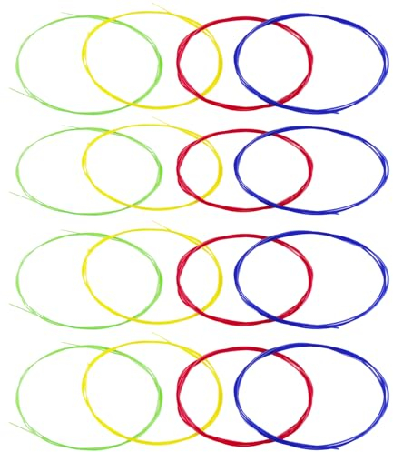 Cuerdas de ukelele, 4 paquetes de cuerdas de nailon coloridas para ukelele, accesorios reemplazables para ukelele, esenciales para ukelele