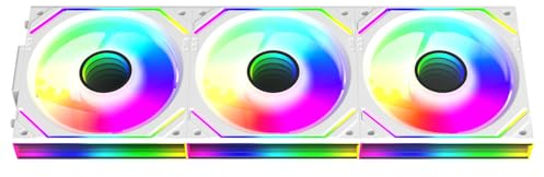 TZMRIT Interstellar-V2 Infinity Mirror ARGB PWM PC Fans 120mm White, Rgb Fan 120mm, Triple Pack