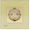 Enchufe empotrable simple PNI WP101G con marco de cristal, color oro dorado, 16A 3000W