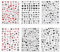 6 Feuilles Stickers Ongles Autocollant Forme de Coeur Deco Nail Art Noir Rouge - Autocollants pour Ongles