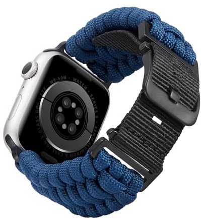 BINLUN Compatible avec Apple Watch Bracelet 49mm 46mm 45mm 44mm 42mm, Bracelets en Paracorde Tressé de Remplacement Sport Nylon Bracelet Idéal pour iWatch Ultra2 Ultra Séries 10/9/8/7/SE/6/5/4/3/2/1
