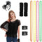 ZDQC 80er 90er Jahre Outfit Damen,80 Jahre Kostüm Zubehör Set,Neon Netz Shirt 10tgl,80er Jahre Accessoires Damen,80er Kostüm Accessoires,Neon 80 Jahre Outfit Party (Schwarz)