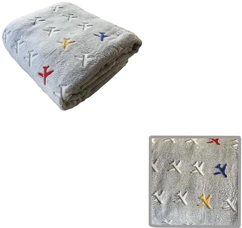 Leuchte Kuscheldecke 127x150cm, extra flauschig, Nachtleuchtend, (Merrjungfrau, Flugzeug, Hai, etc.) (Flugzeug)
