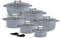 Edenberg, 14-teiliges marmoriertes Topfset, 1,3L/2,3L/3,3L/4,5L/5,6L/6,8L, geeignet für Induktion. EB-8144+ Griffkappen