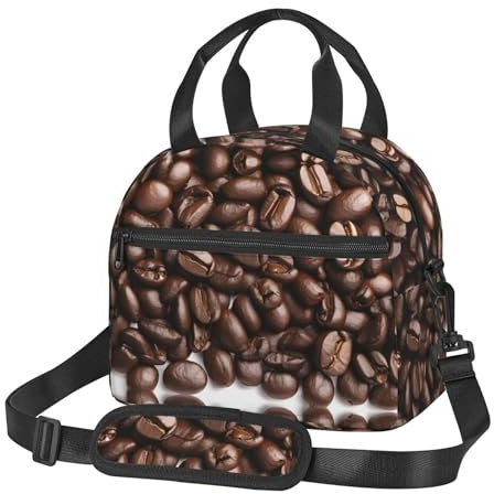KDUBNJDS Lunchtasche mit lustigen gerösteten Kaffeebohnen, isolierte Lunch-Tasche für Damen, Herren, Erwachsene, Büro, Arbeit, Picknick