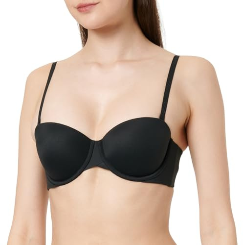 Calvin Klein Damen Trägerloser BH Lightly Lined mit Stretch, Schwarz (Black), 75A