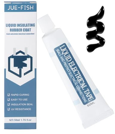 Joyan Ruban Isolant Liquide, Ruban Isolant 50 ML, Colle Haute Temperature, Isolation Étanche et Rapide, Convient aux Câbles, pour L'IntéRieur et L'ExtéRieur (noir)