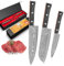 BILLION DUO Damascus Knife Set 3PCS, Chef Knife Set 67 Layer Damascus Steel, 12.3-20.5 cm Sharp Blade, Kitchen Knives Sets with Ergonomic Handle for Home Kitchen & Restaurant