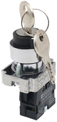 Perilla de control con llave XB2-BG21 XB2-BG33 XB2-BG53 1NO/2NO Selector de autobloqueo/reinicio automático de 2/3 posiciones Perilla de interruptor de 22 mm(XB2-BG21)