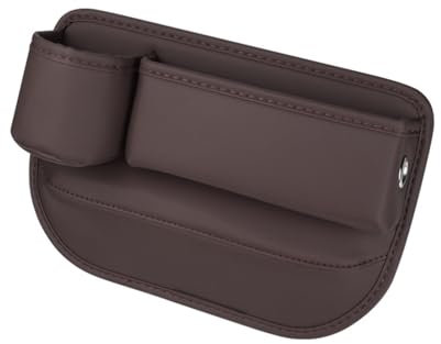 MBBROS 1Stück Autositz Lückefüller Organizer für Subaru SUV Ascent/Crosstrek/Solterra/Tribeca/XV, MultiFunktions Aufbewahrungsbox Seiten Taschen Organizer Konsole Seitentasche,C Brown-Pilot