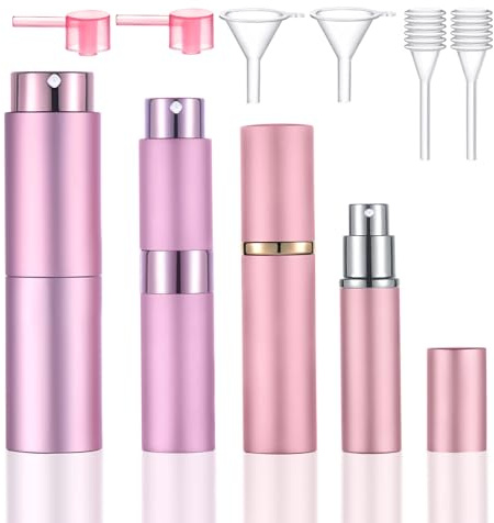 Yikimyfo 4 Pcs Atomizer Sprayer for Perfume, 6/8/10/20ml Perfume Refill Bottle Cologne Travel Bottle Refillable Perfume Bottle Fine Mist Fragrance Atomizer Perfume Spray Bottle for Travel