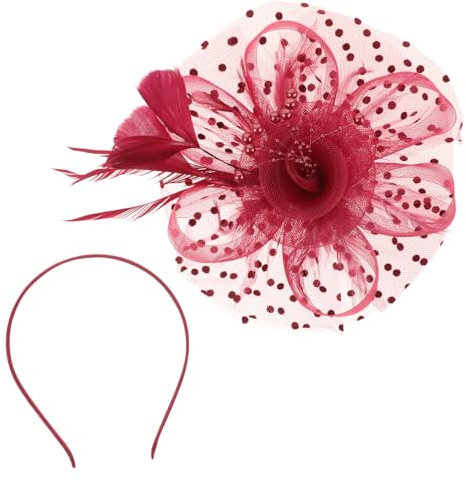 LALADEFIEE 1stücke Eleganter Roter Blumenschleier-hut Für Damen Feine Mesh-ribbon-details Für Hochzeiten Partys Und Besondere Anlässe Um Stilvoll Aufzufallen Roter Blumen-fascinator Für