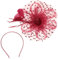 LALADEFIEE 1stücke Eleganter Roter Blumenschleier-hut Für Damen Feine Mesh-ribbon-details Für Hochzeiten Partys Und Besondere Anlässe Um Stilvoll Aufzufallen Roter Blumen-fascinator Für