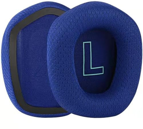 G733 - Almohadillas de repuesto de tela de malla compatibles con auriculares inalámbricos Logitech G733 Lightspeed RGB de espuma viscoelástica de alta densidad, piezas de reparación, color azul